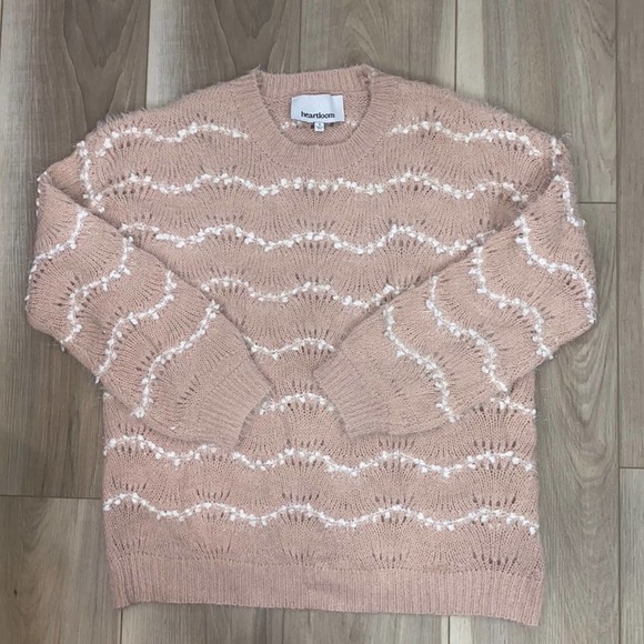 Heartloom blush pink fuzzy soft crew neck sweater size small - Picture 3 of 7